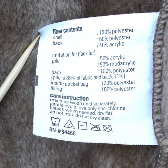 Vintage ESPRIT Faux Suede Tan Coat or Jacket, Lined, Removable Hood, Size XL EC - Picture 10 of 14